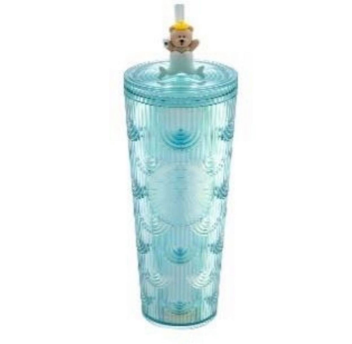 Mint Scale Straw Cup with Bear Topper