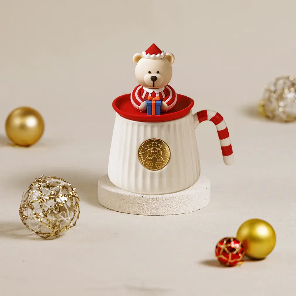 Bearista Ceramic Mug with Lid Hongkong Christmas 2024 