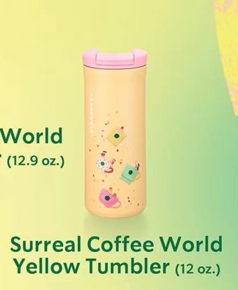 Yellow Stainless Steel tumbler Surreal Coffee World Thailand 2025