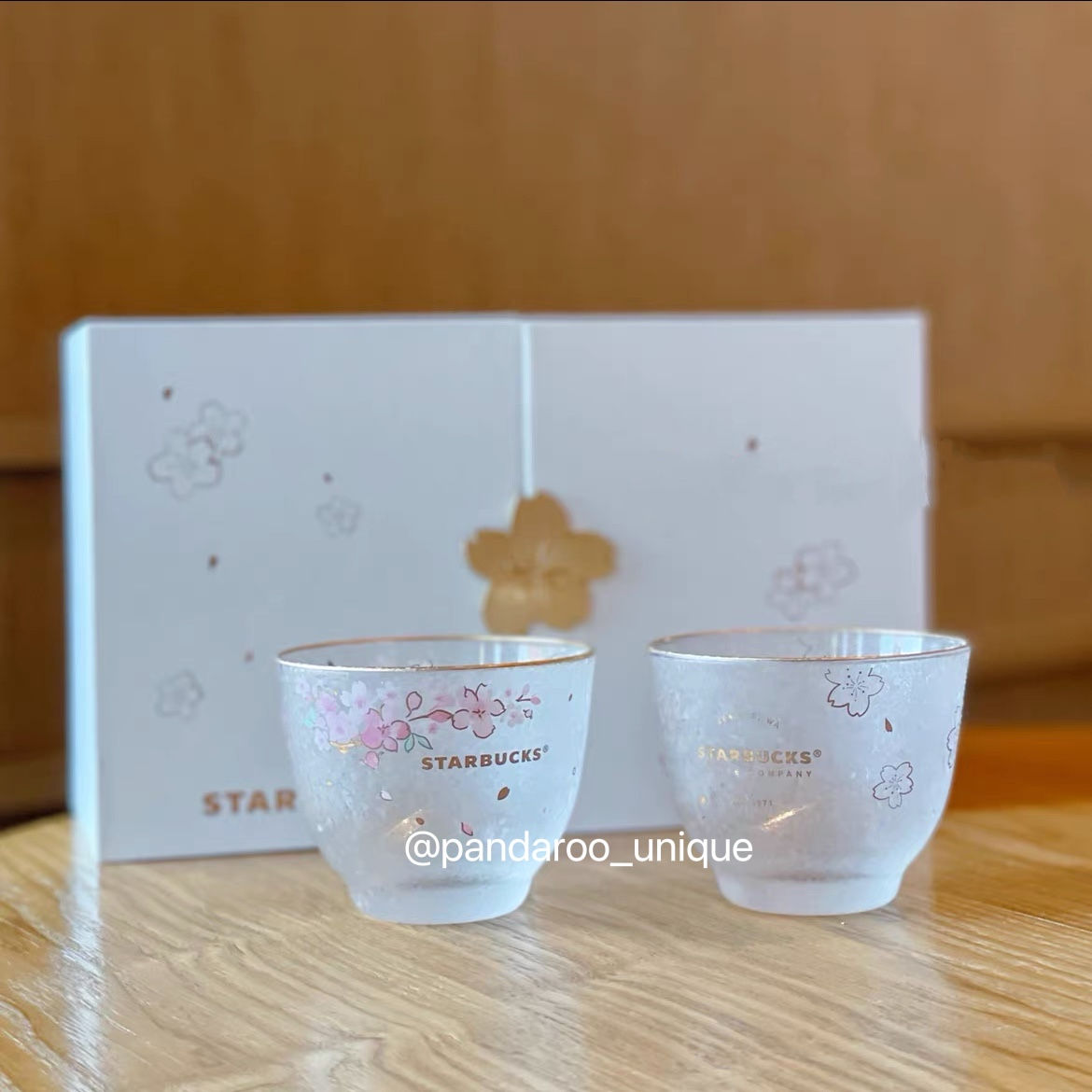 Set of 2 Sakura Glass Cups in Box