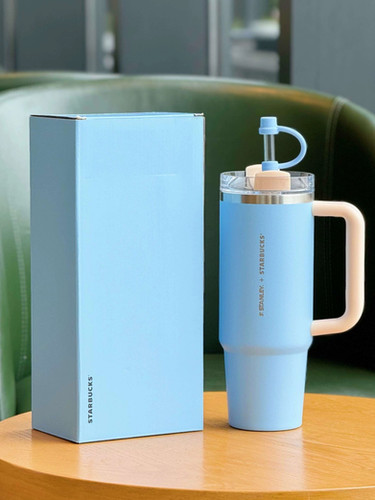 ♡ブルースター♡ Stanley x Starbucks Blue Pink Quencher Tumbler China Summer