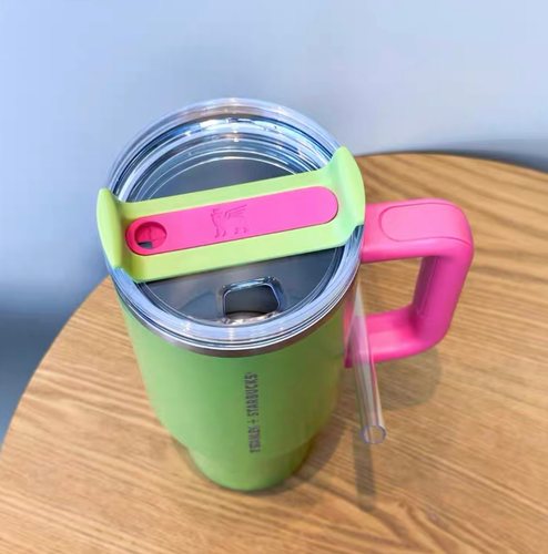Stanley x Starbucks Green Pink 40oz Quencher Tumbler China Music / Carnaval  | Pandaroo Unique