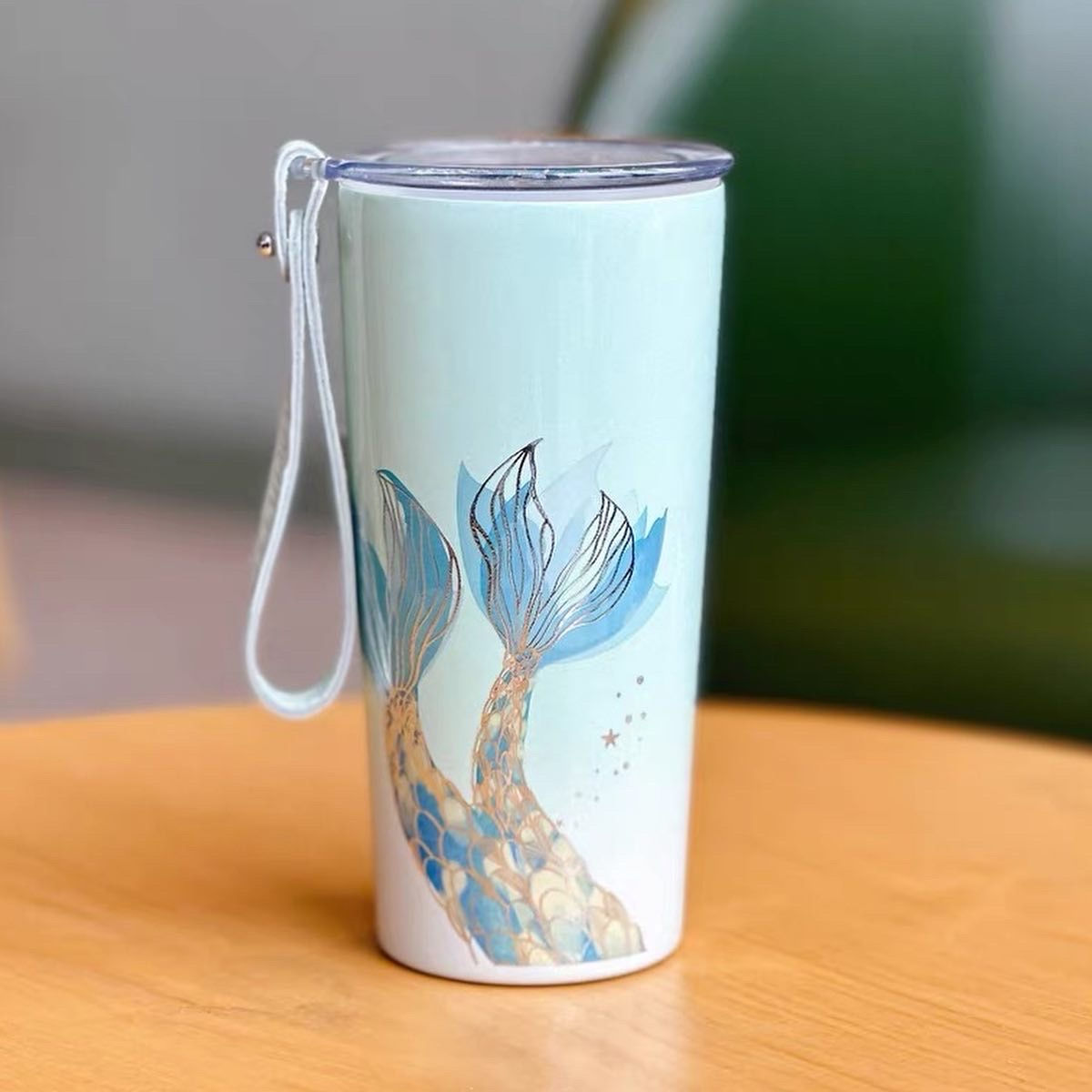 2 Siren Tails  Glitter Lid Stainless Steel Cup China Anniversary 2022 