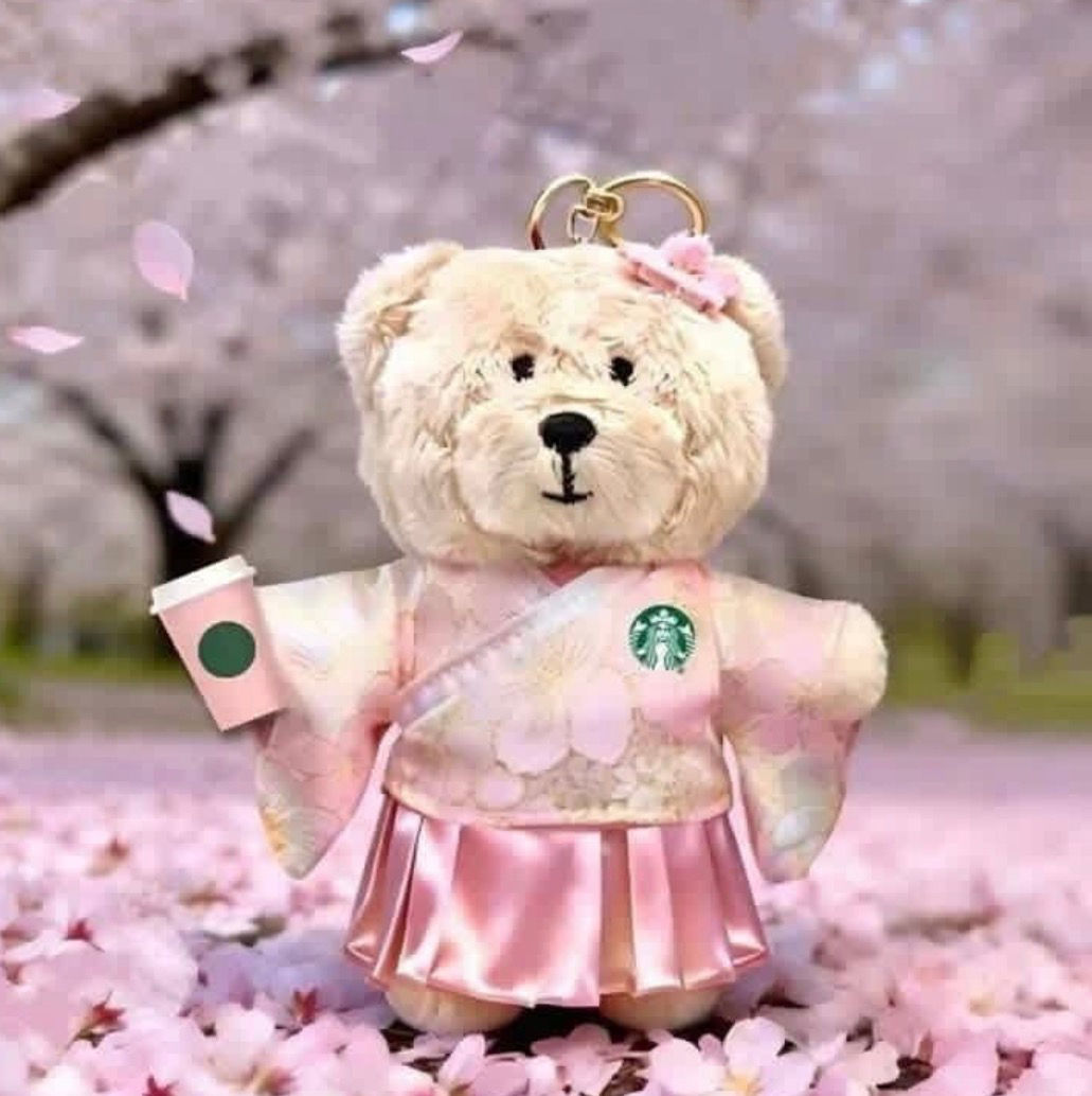 Pink Sakura Bearista Plush Keychain / Charm Sakura China Spring 2026