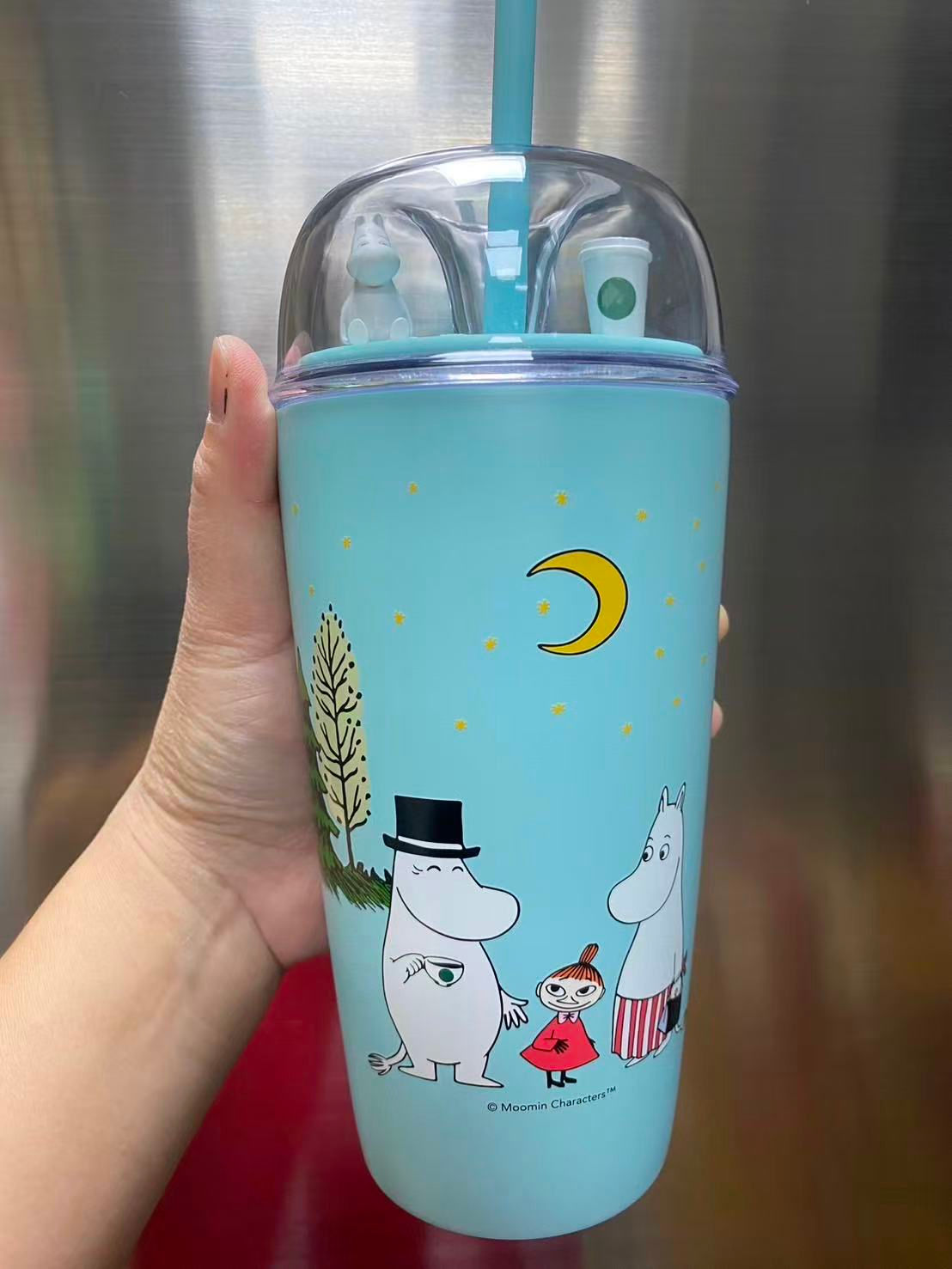 Moomin Blue Stainless Steel Dome Straw Cup Moomin x Starbucks Thailand 2025