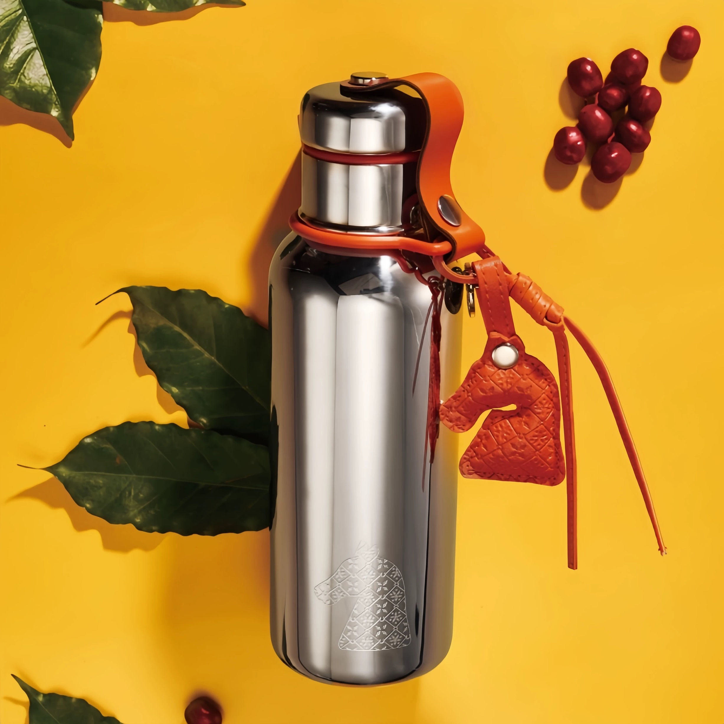 Mirror SS Handle Bottle with Horse Charm China Year of The Horse 2026