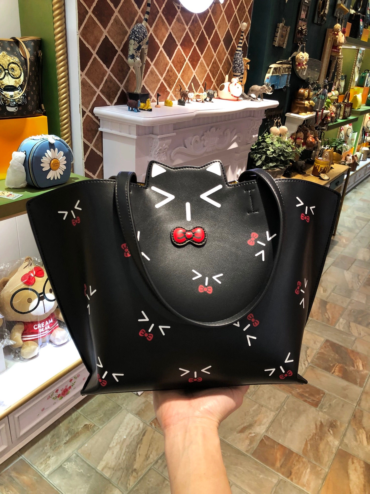 Sammao Black Cat Tote Bag
