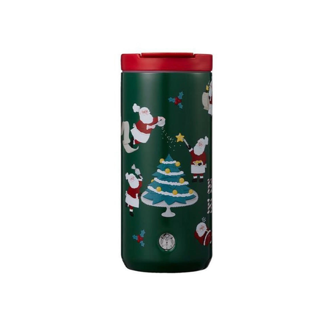 Santa and Christmas Tree Stainless Steel Tumbler