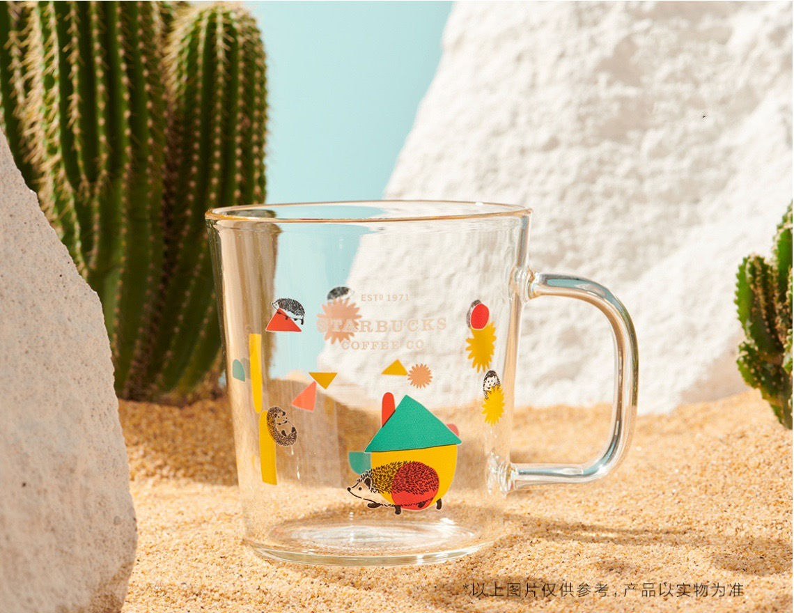 Hedgehog Colorful Glass Mug