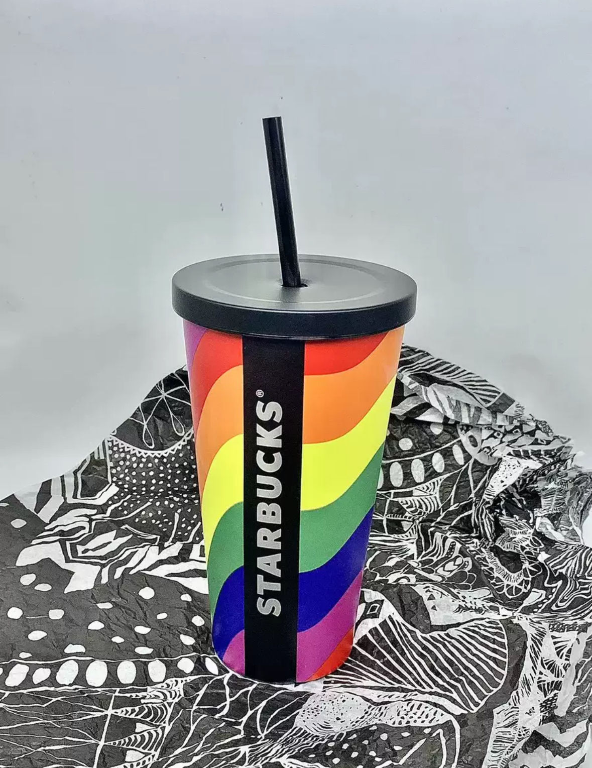 2021 Rainbow Stainless Steel Straw Cup