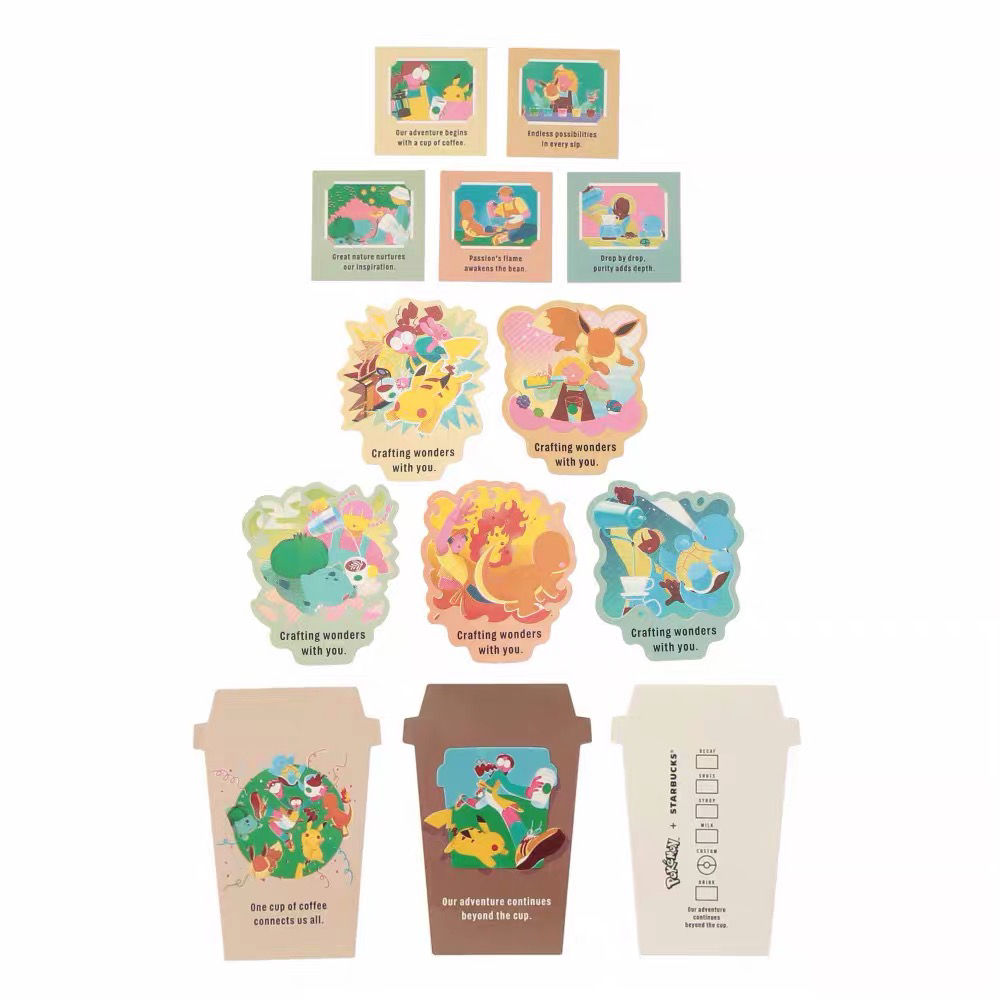 Pokemon x Starbucks Stickers Set Japan 2026