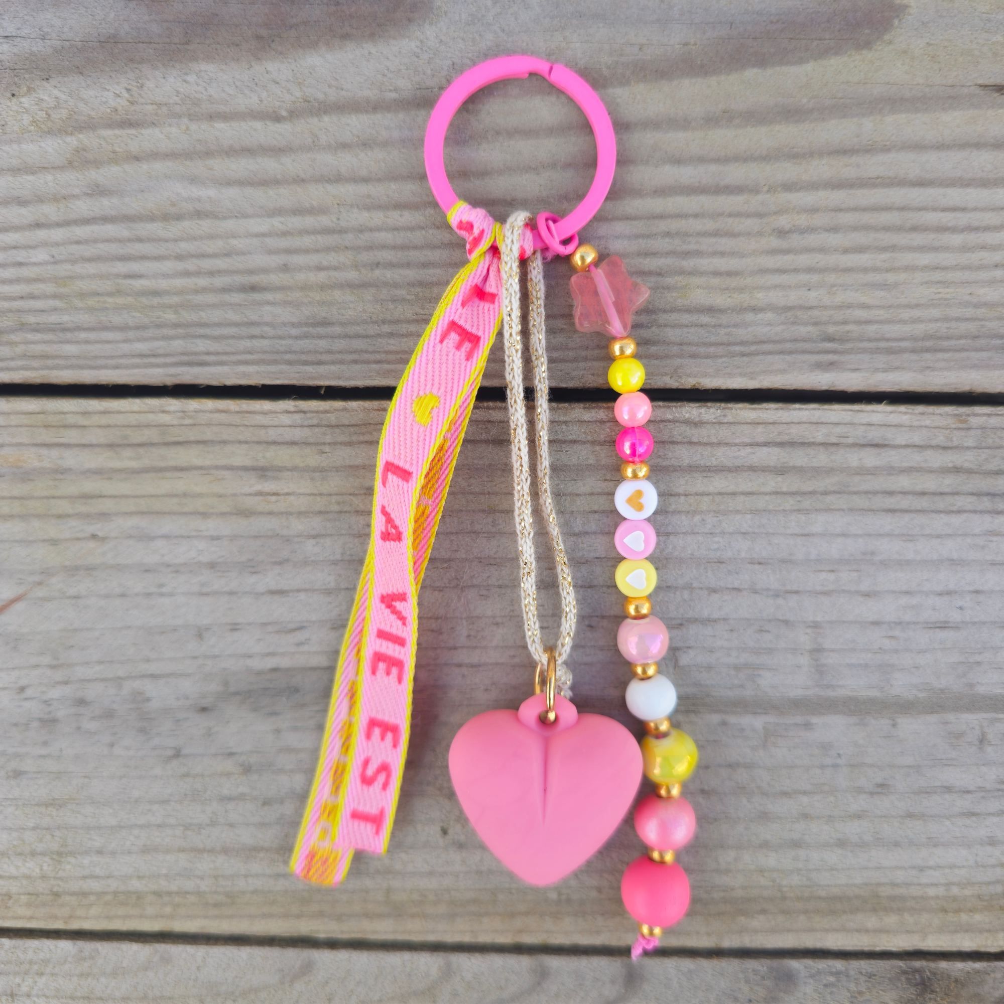 Porte-clés Cœur LA VIE EST BELLE