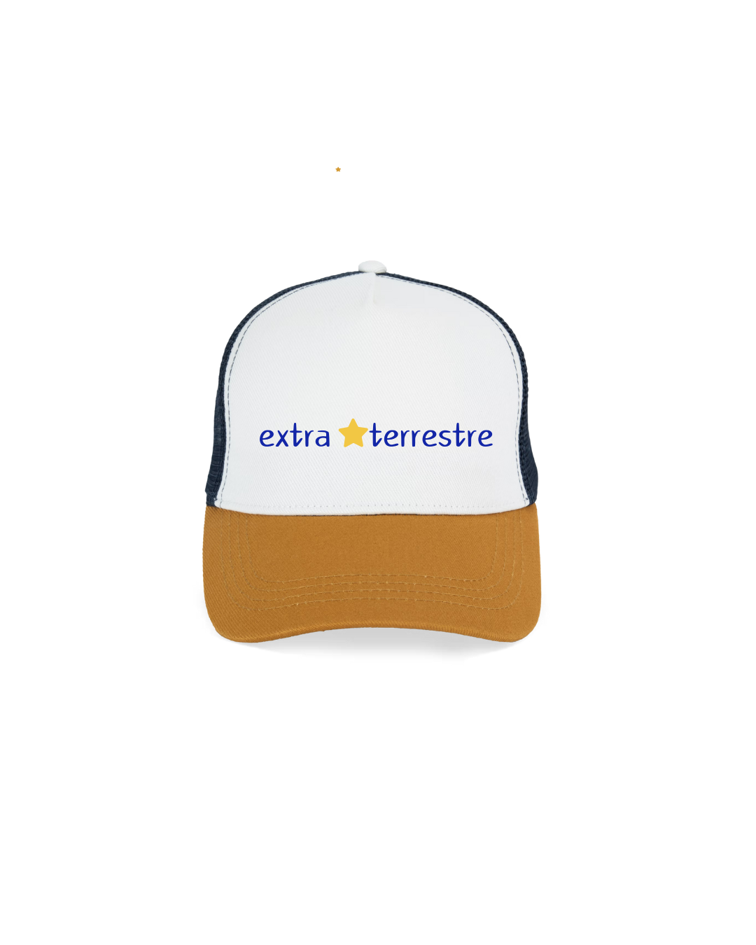Casquette trucker adulte ivoire/marine/curcuma EXTRA TERRESTRE