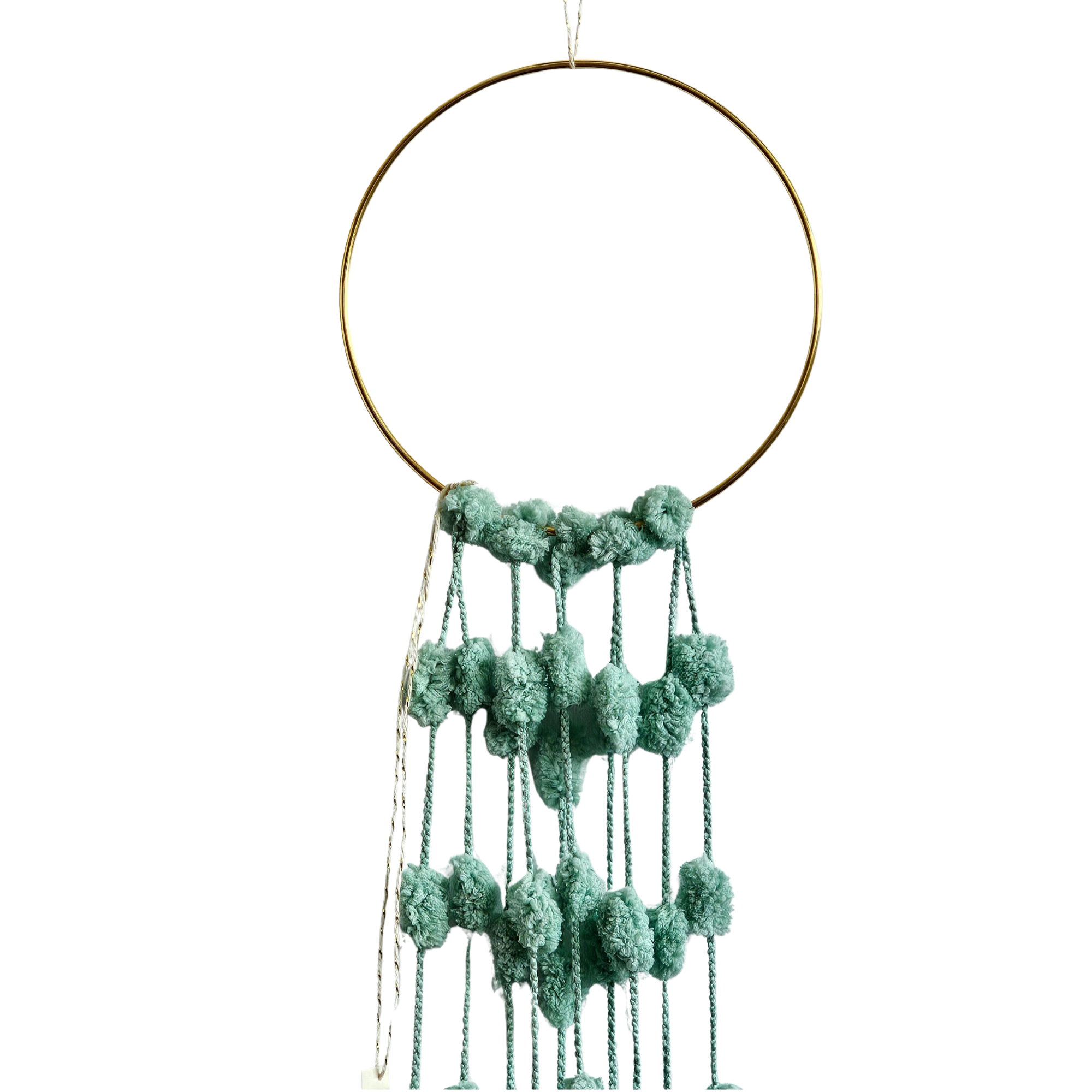 Attrape-rêves pompons CERCLE VERT