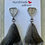 Thumbnail: Black and Silver Resin Butterfly Wing Earrings