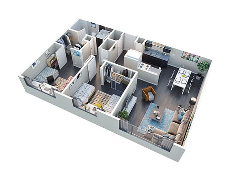 Unit Type B dollhouse view