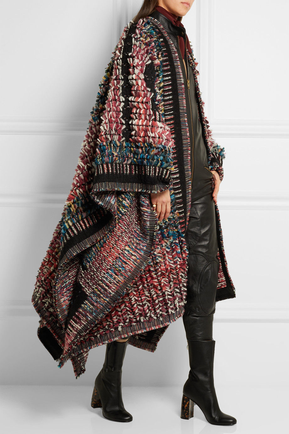 Chloe Wool-blend bouclé-jacquard poncho $6,450