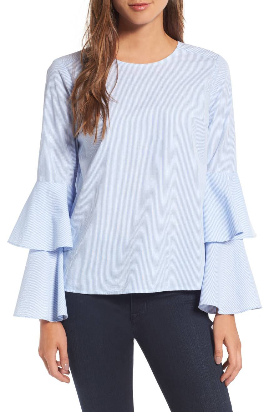 Chelsea28 Bell Sleeve Poplin Top on sale for $58.90