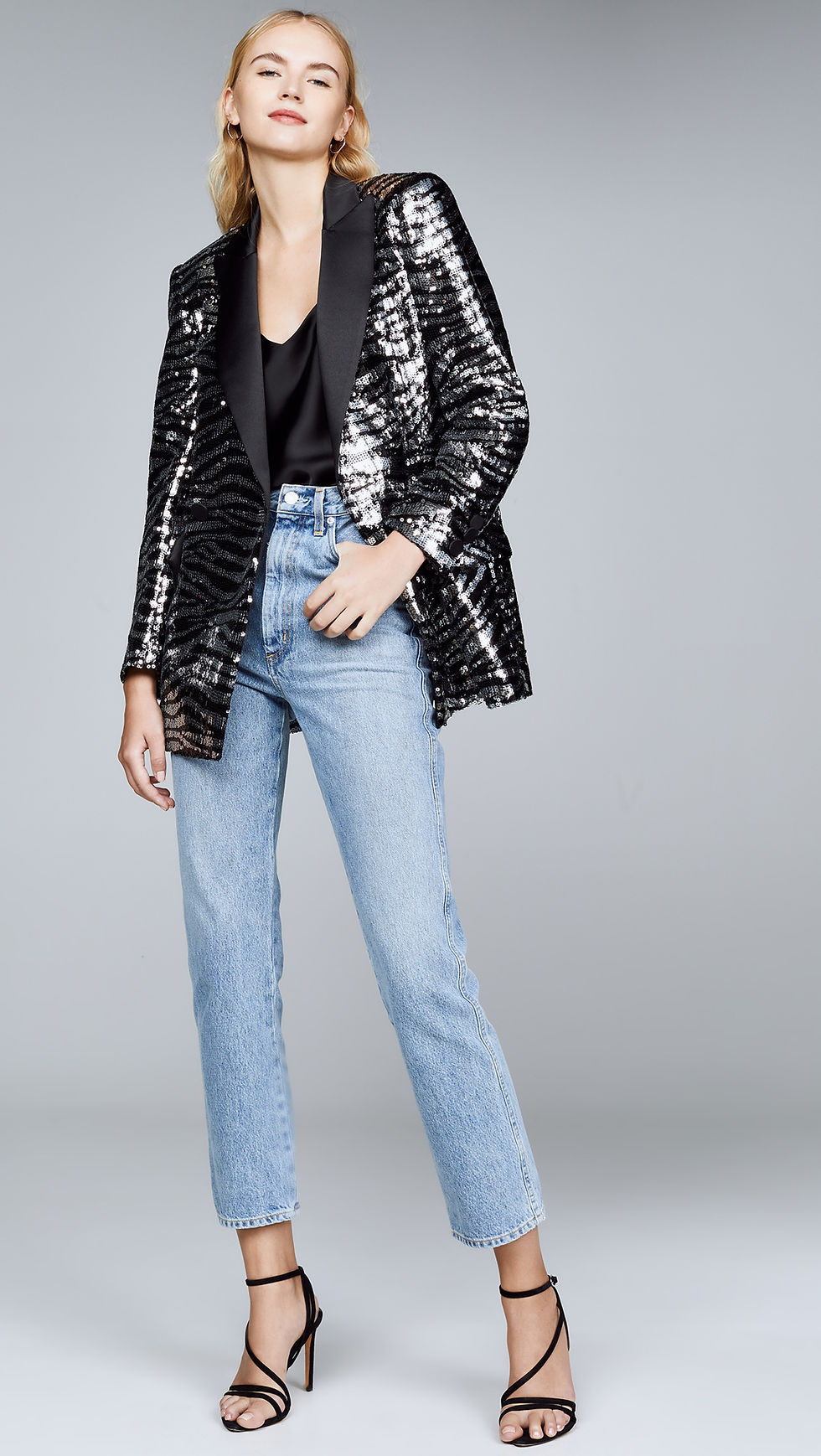 Giuseppe di Morabito Sequin Zebra Jacket with Padded Shoulders $845