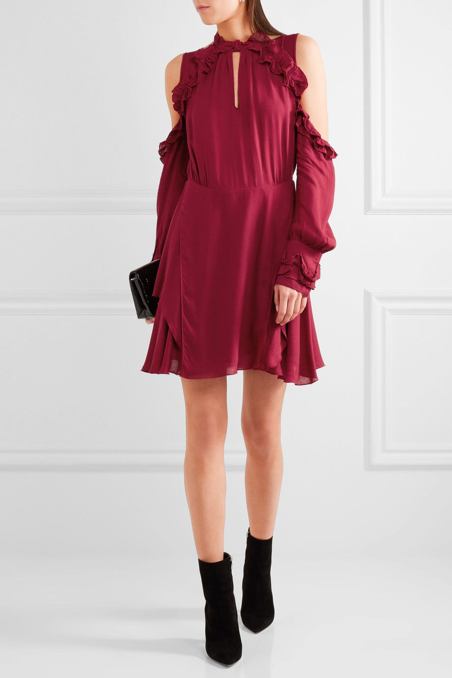 IRO Hanie cutout ruffled crepe mini dress $360