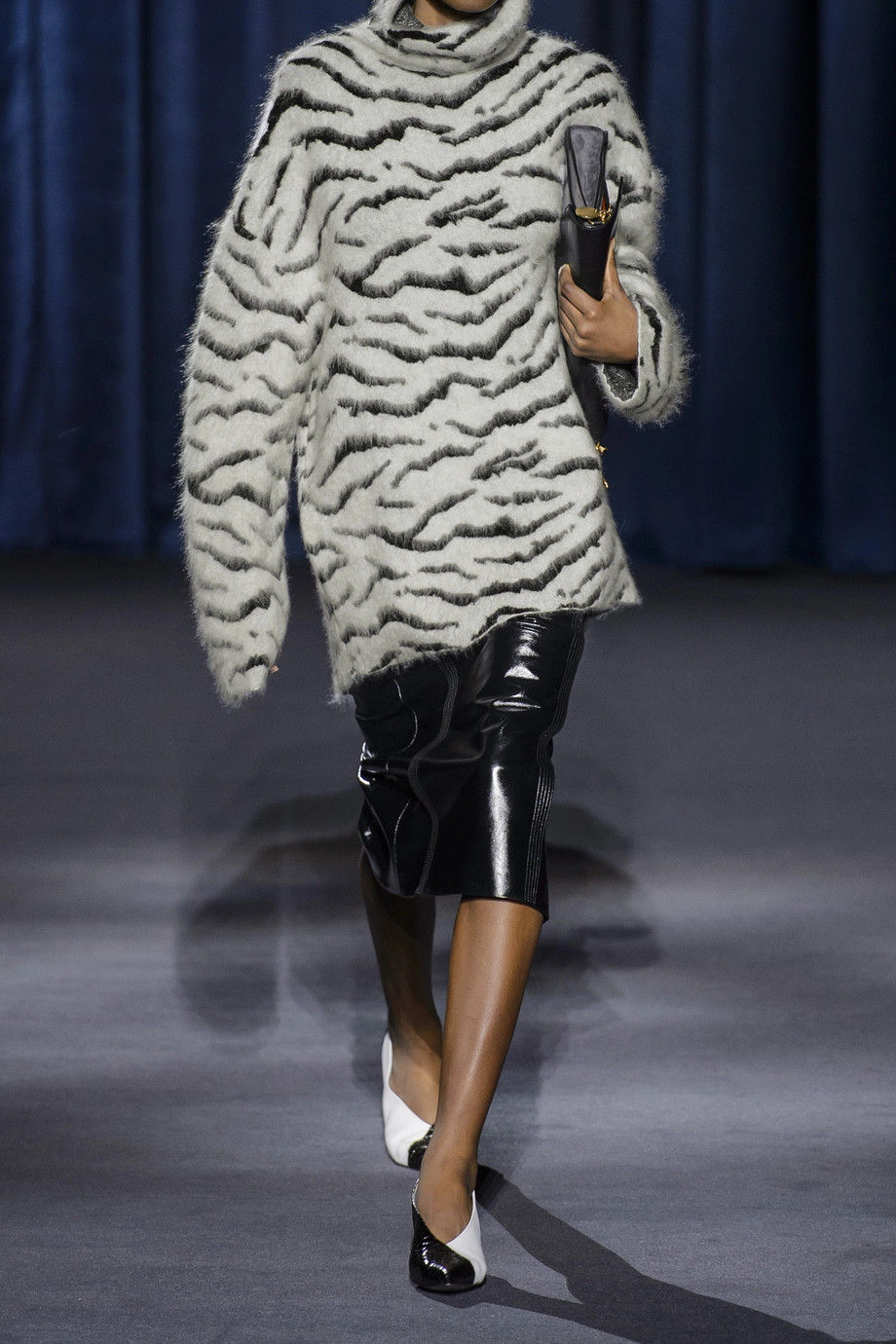 Givenchy Zebra Print Oversized turtleneck mohair-blend jacquard sweater $1,860