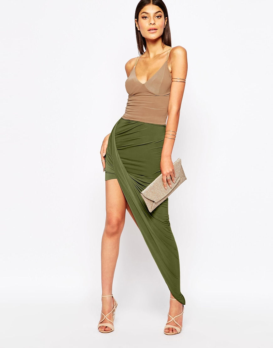 Club L slinky side ruched pencil skirt now $14