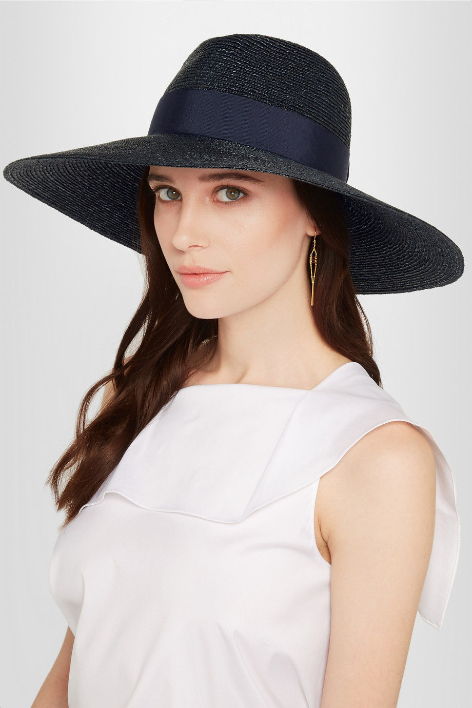 Lanvin Grosgrain-trimmed straw hat $645