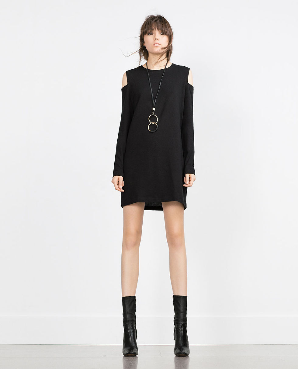 Zara cut-out shoulder dress $25.90