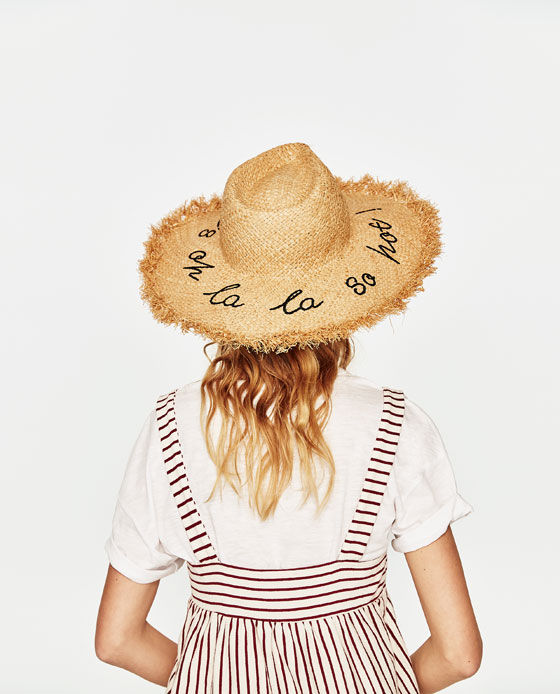 Zara hat with embroidered slogan $25.90