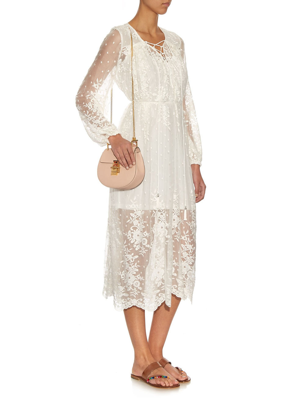 Zimmerman Roza embroidered silk-georgette midi dress $630