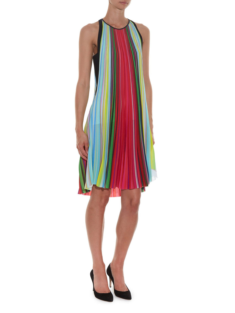 Mary Katrantzou rainbow stripe dress $1,450