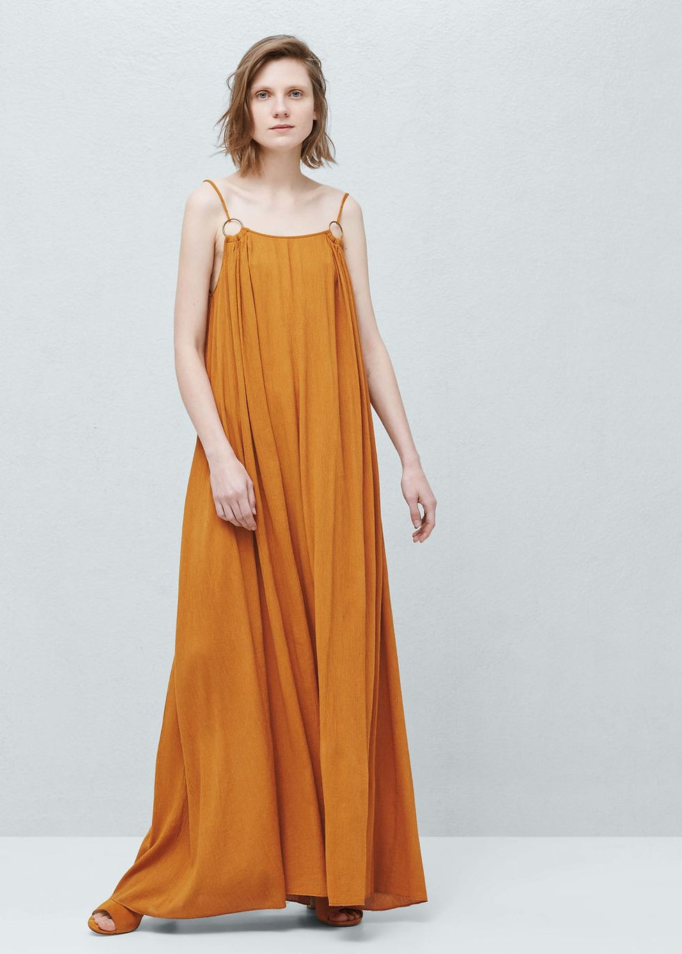 Mango long dress in ochre $69.99