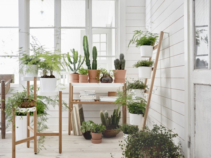 SATSUMAS Plant stand, bamboo, white $29.99 at IKEA