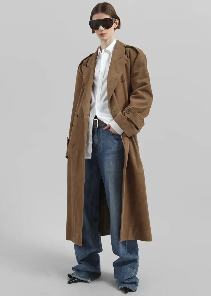 Pembroke Faux Suede Trench $480;