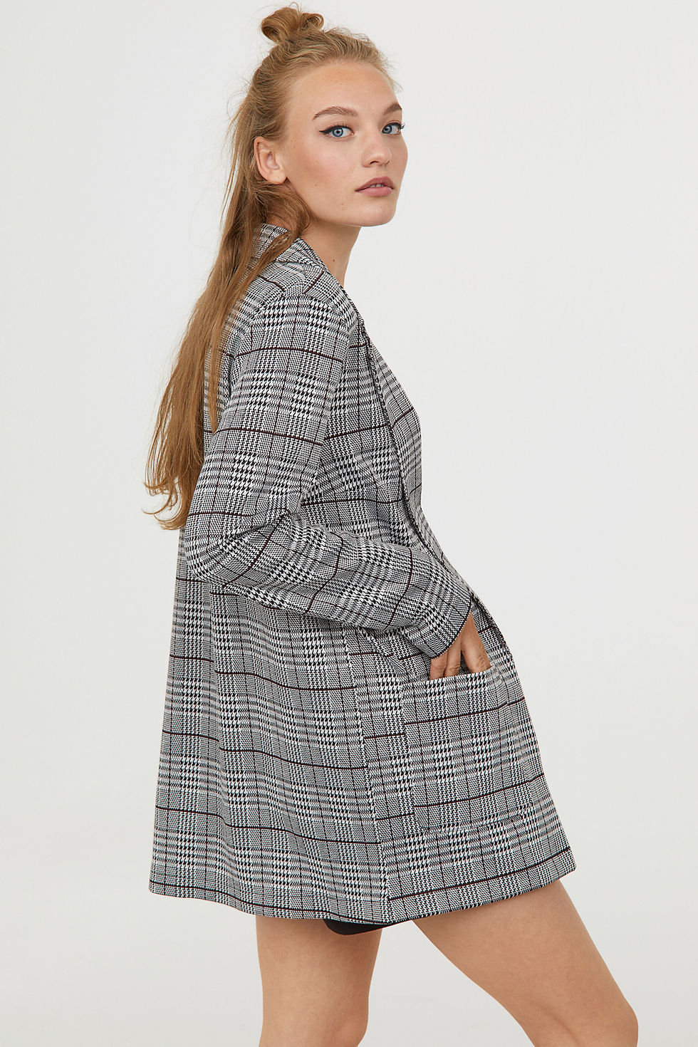 H&M Checked Long Jacket $34.99