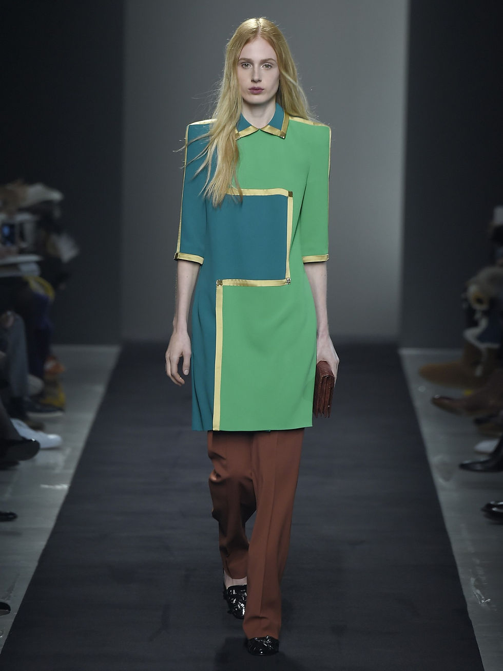 Bottega Veneta Bi-color point-collar dress $1,520