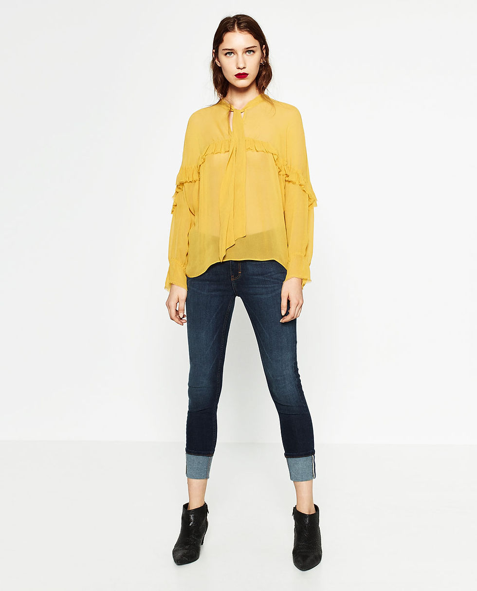 Zara pussy bow tie blouse $39.90