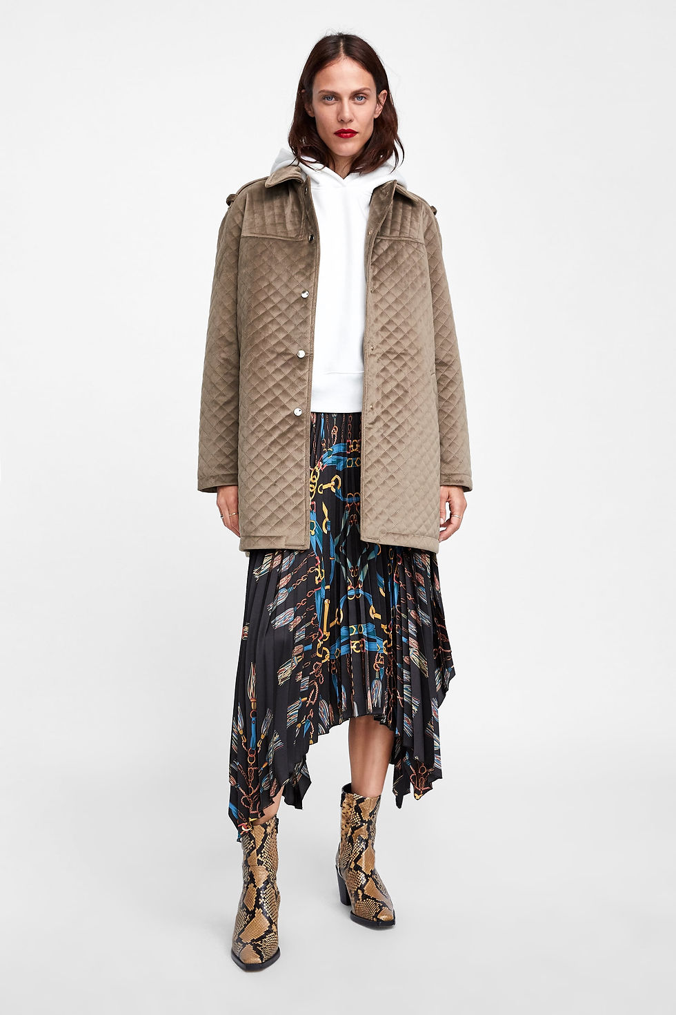 Zara Quilted Velvet Parka $99.90