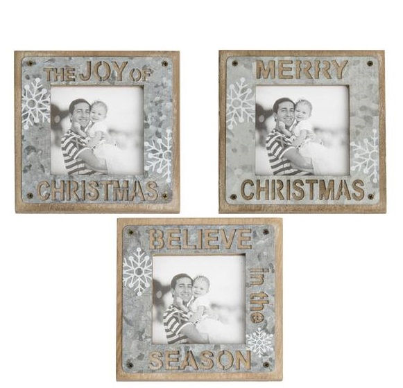 K&K Interiors Set of 3 Snowflake Picture Frames $12.74