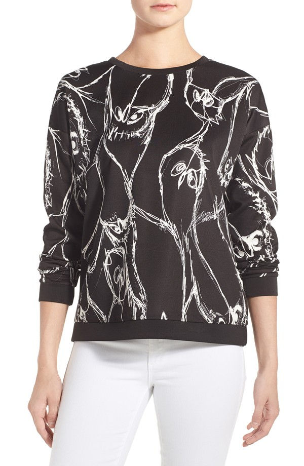 Kensie sketched bird print sweatshirt $69