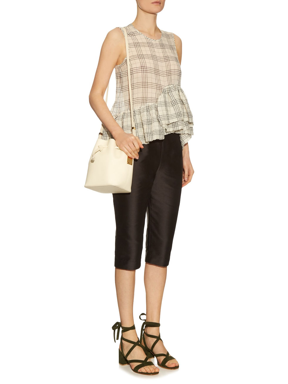 Isa Arfen high waisted cotton-blend capri trousers $652
