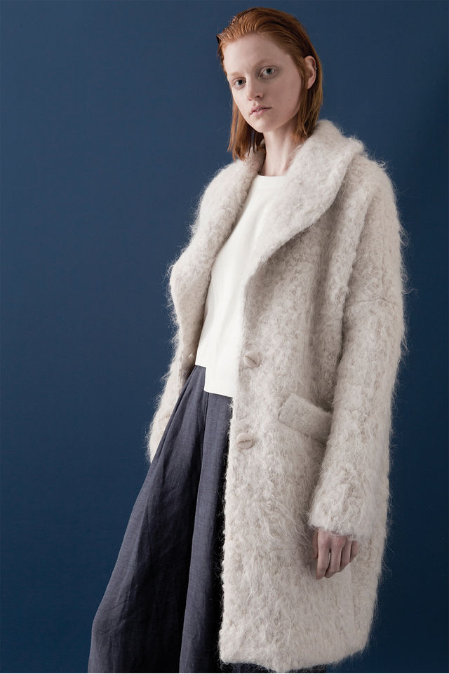 SILVAE Isa Cream Mohair Cocoon Coat