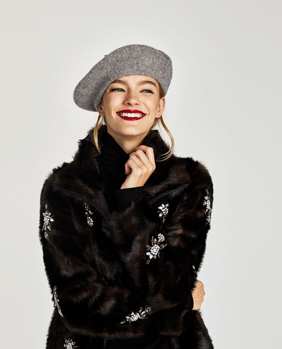 Zara Solid Felt Beret $19.90