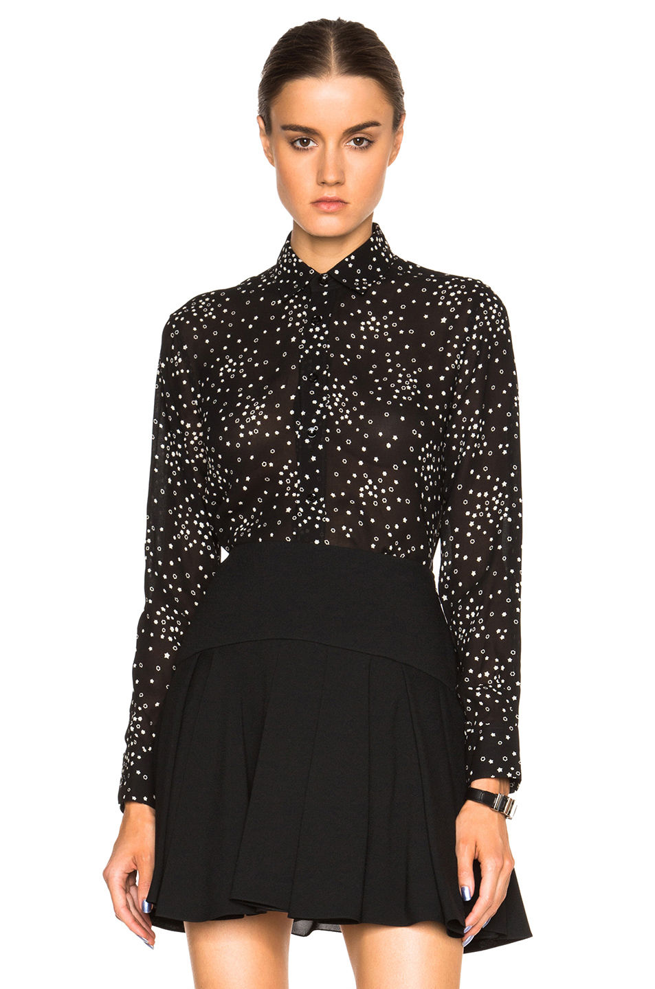 Saint Laurent star print oversized blouse