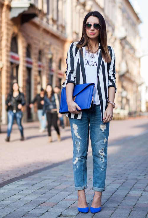 A striped blazer from Zara