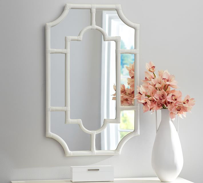 Avery White Bamboo Mirror $249-sold at Pottery Barn