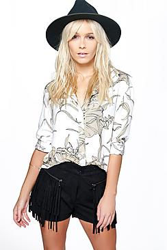 Boohoo floral oversized shirt $35