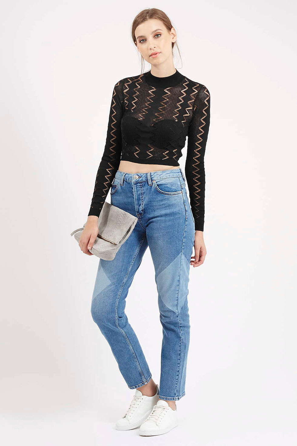 Topshop zig-zag stitch crop top $80