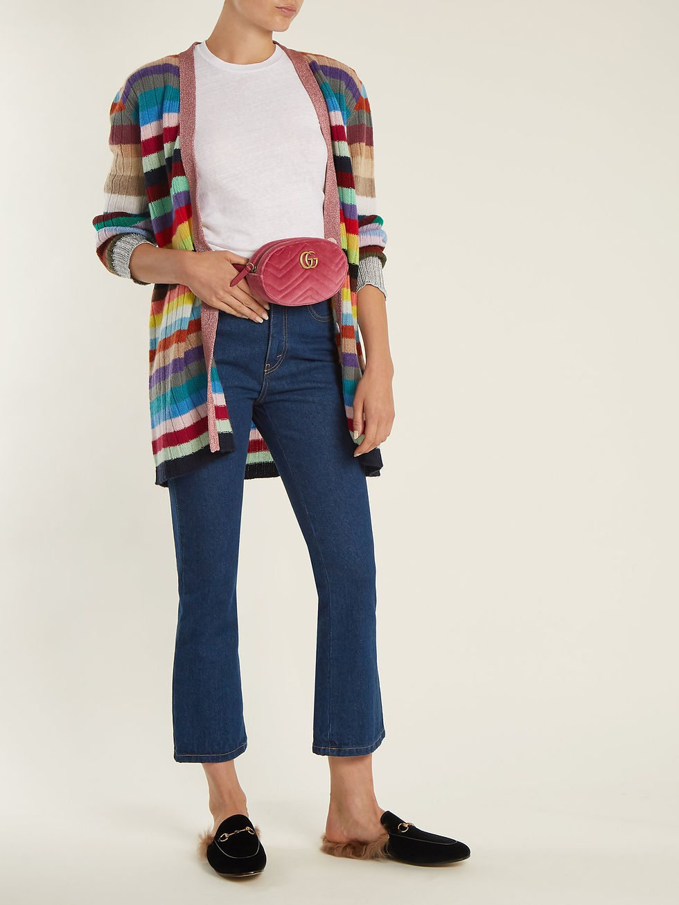 Gucci GG Marmont quilted-velvet belt bag $922