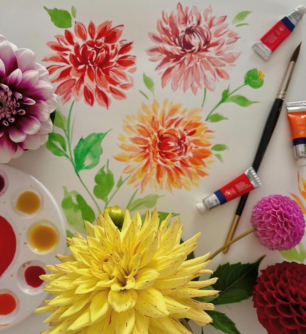 Dahlia Watercolour Workshop